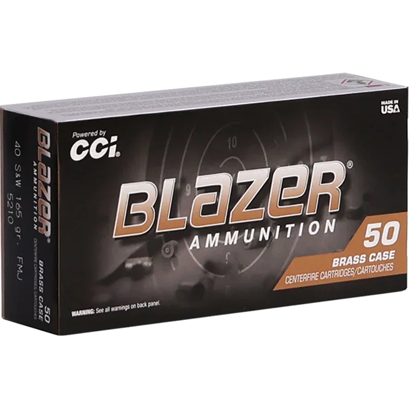 CCI Blazer Brass 40 S&W Ammo 165 Grain Full Metal Jacket - 5210