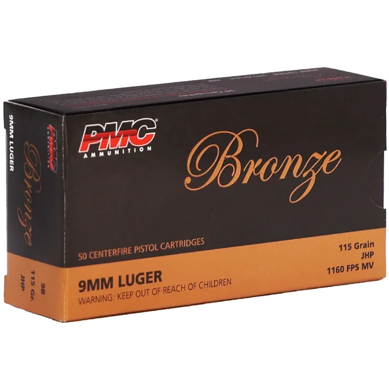 PMC Bronze 9mm Ammo 115 Grain Jacketed Hollow Point - 9B