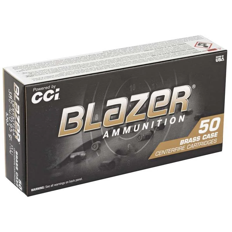 CCI Blazer Brass 380 ACP Auto Ammo 95 Grain Full Metal Jacket - 5202