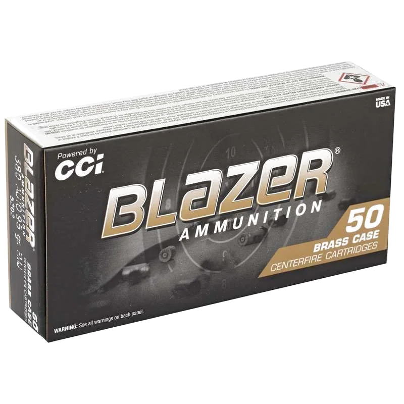 CCI Blazer Brass 380 ACP Auto Ammo 95 Grain Full Metal Jacket - 5202