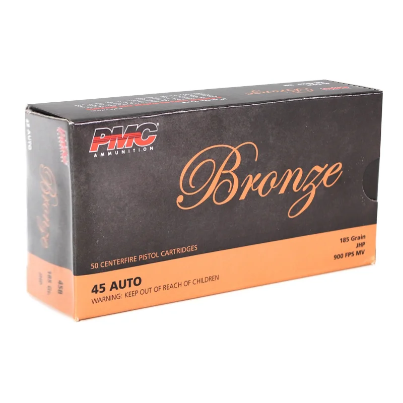 PMC Bronze 45 ACP AUTO Ammo 185 Grain Jacketed Hollow Point - 45B