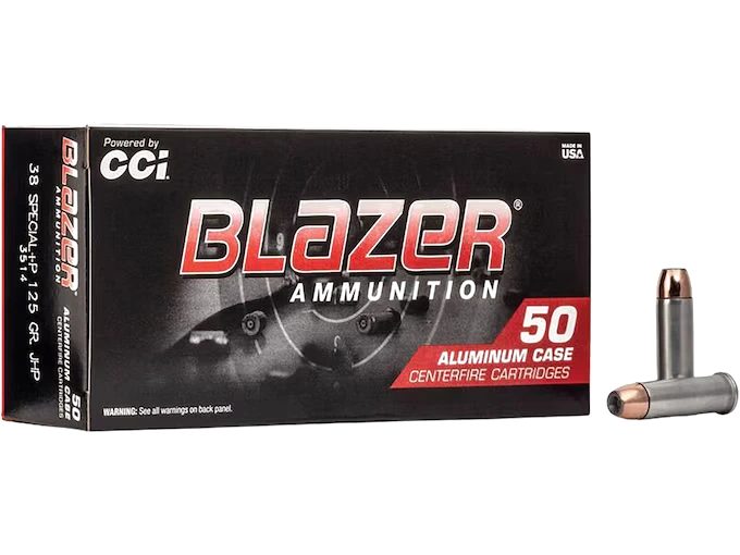Blazer 38 Special +P Ammo 125 Grain Jacketed Hollow Point Box of 50