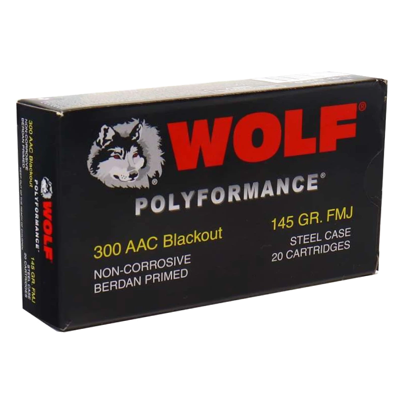 Wolf Polyformance 300 AAC Blackout Ammo 145 Grain Full Metal Jacket