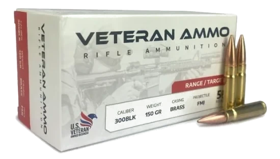 Veteran Ammo 300 Blackout 150gr FMJ 1900 FPS 50/Box