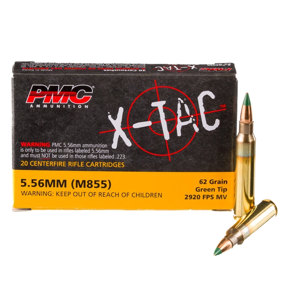 PMC X-TAC 5.56 NATO Ammunition 20 Rounds M855 FMJ 62 Grain